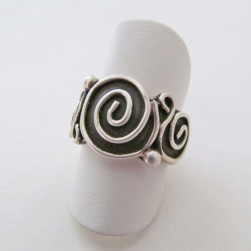 Sterling Silver Ring with Spiral Design